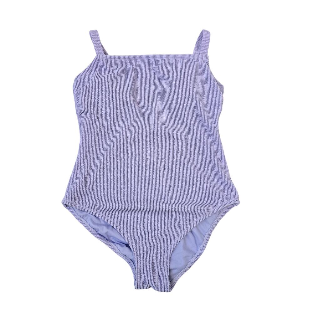 Kona‎ Sol Swimsuit Juniors 17 Purple Textured One Piece Tank Full Seat Lined NEW